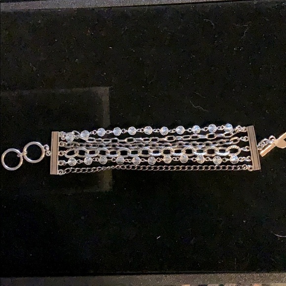 Cookie Lee Multi Strand Bracelet Silver Links - Picture 1 of 5